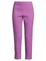 Cotton Textured Jacquard Straight-Leg Pants