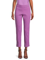 Cotton Textured Jacquard Straight-Leg Pants