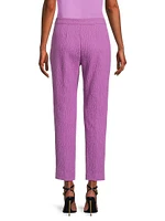 Cotton Textured Jacquard Straight-Leg Pants