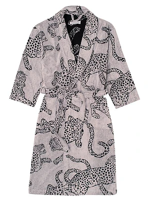 Jaguar Print Terry Cotton Robe