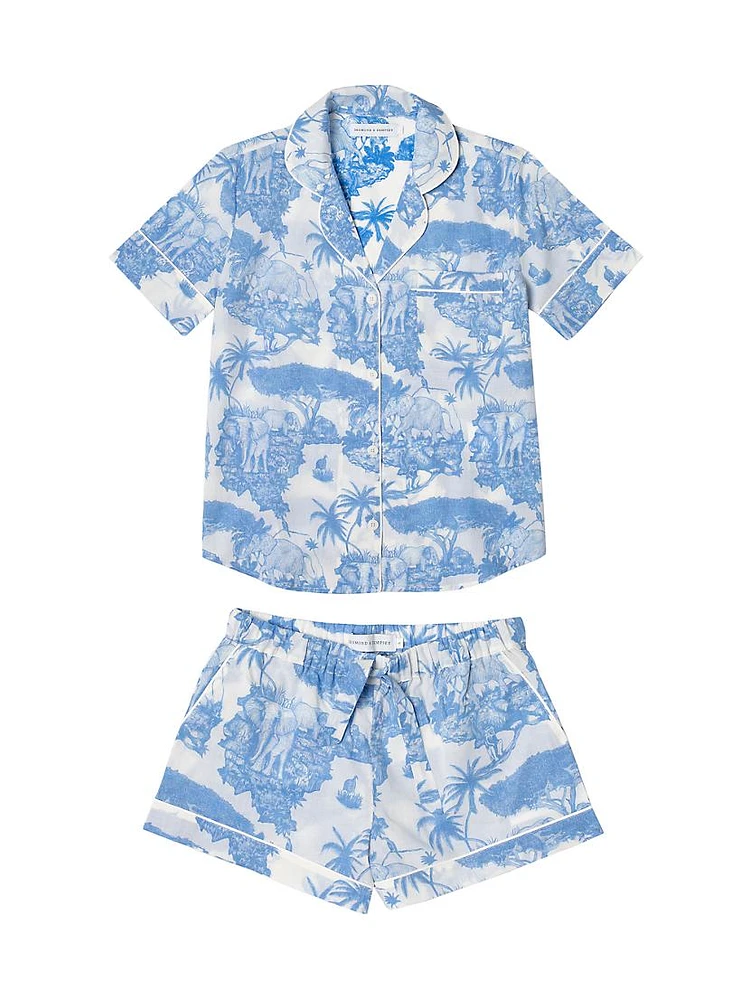 2-Piece Printed Cotton Short Pajama Set