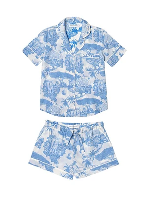 2-Piece Printed Cotton Short Pajama Set