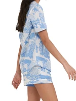 2-Piece Printed Cotton Short Pajama Set