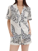 Jaguar Print Cotton Short Pajama Set