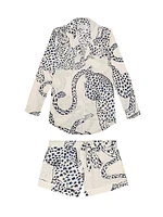 Jaguar Print Cotton Signature Pajama Set