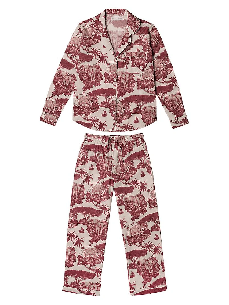 Loxodonta Print Cotton Pajama Set