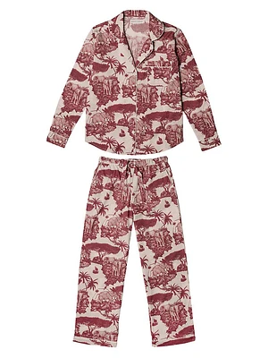 Loxodonta Print Cotton Pajama Set