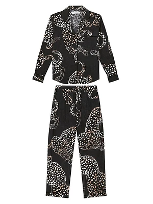 Jaguar Print Cotton Pajama Set