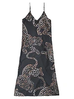 Jag-Print Cotton Slip Nightie