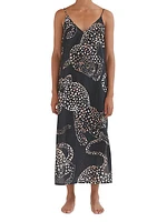 Jag-Print Cotton Slip Nightie