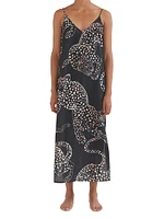 Jag-Print Cotton Slip Nightie