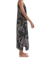 Jag-Print Cotton Slip Nightie