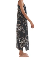 Jag-Print Cotton Slip Nightie