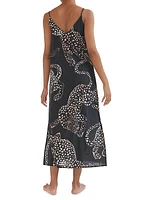 Jag-Print Cotton Slip Nightie