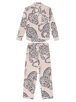 2-Piece Jag-Print Cotton Pajama Set