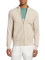 Cashmere & Silk-Blend Full Zip Knit Jacket