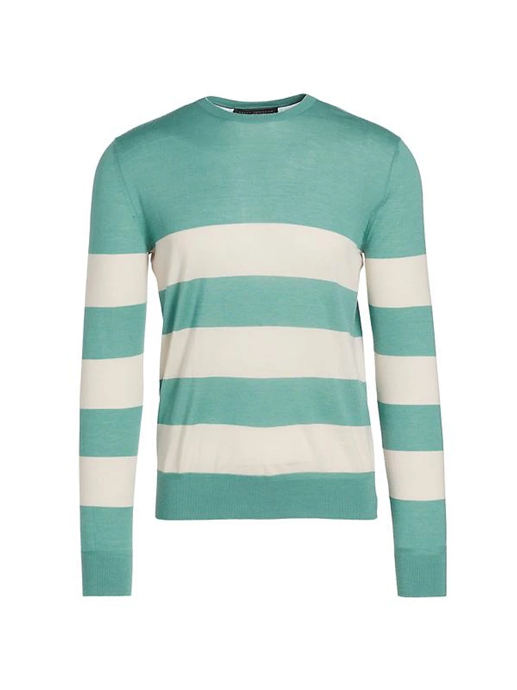 Striped Cashmere & Silk-Blend Sweater