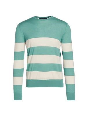 Striped Cashmere & Silk-Blend Sweater