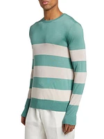 Striped Cashmere & Silk-Blend Sweater