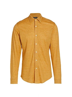 Silk-Blend Button-Front Shirt