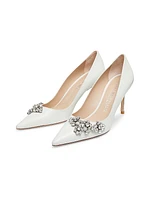 Crystal Fleur 60MM Leather Pumps