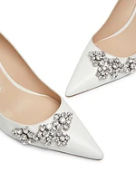 Crystal Fleur 60MM Leather Pumps