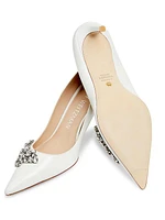 Crystal Fleur 60MM Leather Pumps