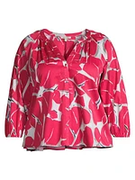 Bold Petals Shirred Top