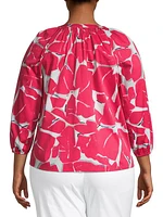 Bold Petals Shirred Top