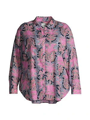 Petal Patch Cotton Boyfriend Shirt