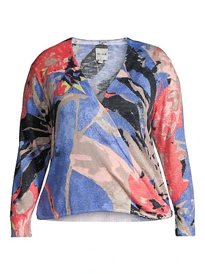 Dreamscape 4-Way Printed Cotton-Blend Cardigan