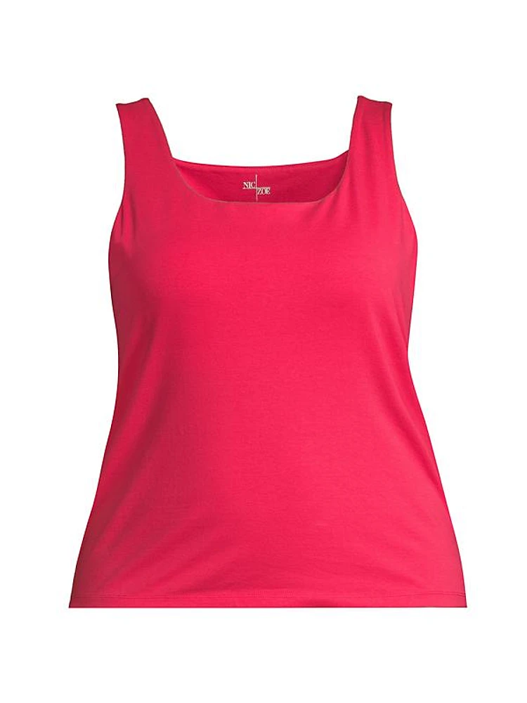 Cotton-Blend Shelf Bra Tank