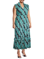 Rolling Reef Ruffled Maxi Dress