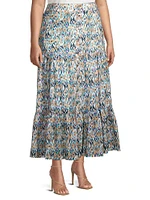 Up Beat Ikat Tiered Maxi Skirt