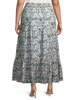 Up Beat Ikat Tiered Maxi Skirt