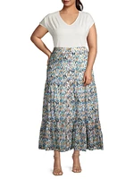 Up Beat Ikat Tiered Maxi Skirt