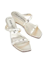 Pearlita 50MM Metallic Leather Wedge Sandals