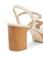 Carmen Midi 75MM Woven Linen Platform Sandals