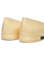 Sleek Raffia & Leather Bow Flats