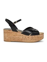 Carmen Midi 65MM Leather Wedge Sandals