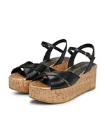 Carmen Midi 65MM Leather Wedge Sandals