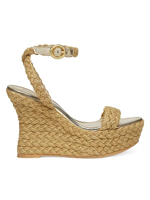 Braida 100MM Metallic Jute Espadrille Wedge Sandals