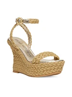 Braida 100MM Metallic Jute Espadrille Wedge Sandals