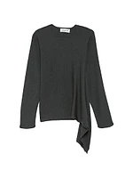 Heloise Asymmetric Merino Wool Crewneck Sweater