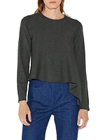 Heloise Asymmetric Merino Wool Crewneck Sweater