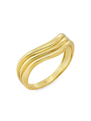 Waves 14K-Yellow-Gold Vermeil Ring