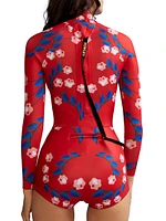 Vine Floral One-Piece Wetsuit