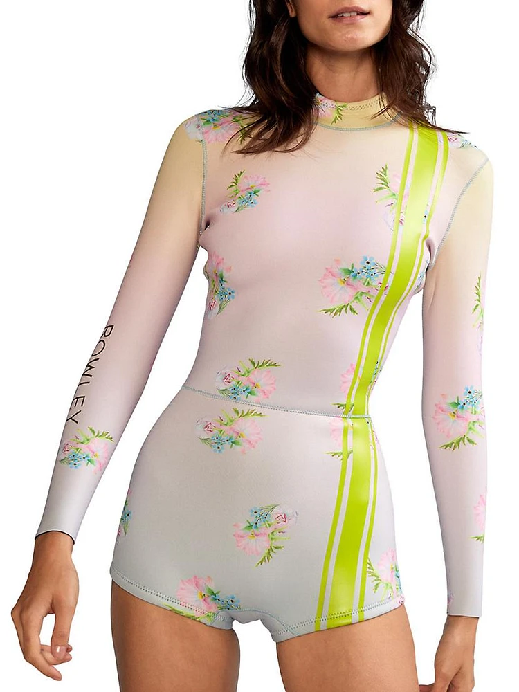 Floral Racing Stripe Wetsuit