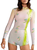 Floral Racing Stripe Wetsuit