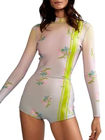 Floral Racing Stripe Wetsuit